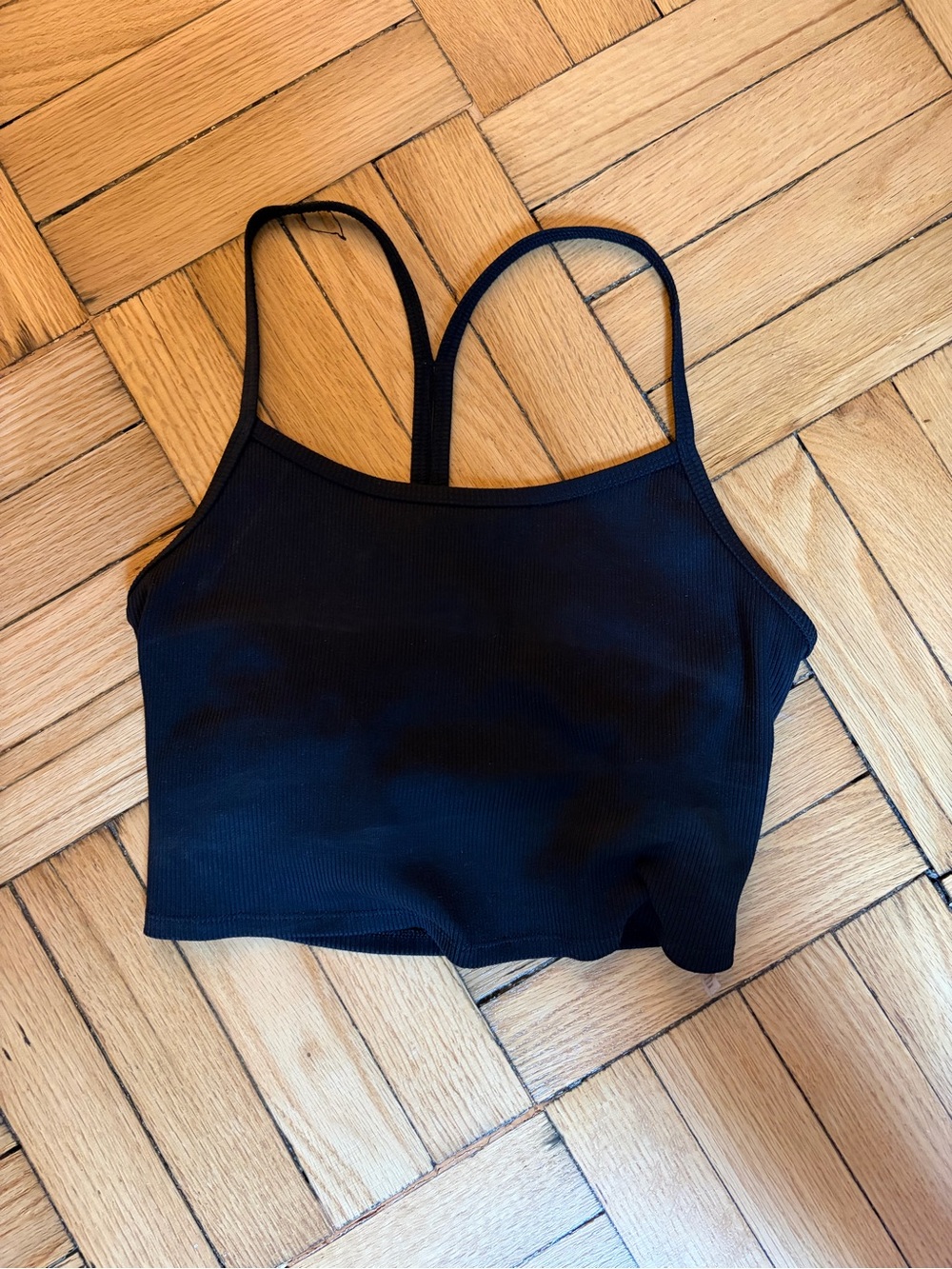 ALO Yoga Black Ribbed Sports Bra